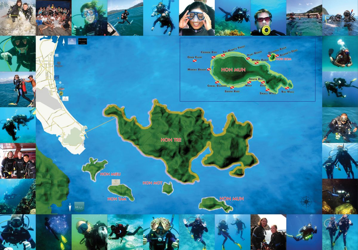 Sailing Club Divers PADI Dive Center Nha Trang Vietnam - Nha Trang Scuba Dive Sites Map